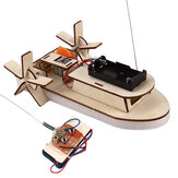 DIY 3D Dřevěné skládačky Hračky Dálkové ovládání Montážní model lodi s pádlovým kolem Vědecké První učení Puzzle Hračky pro děti