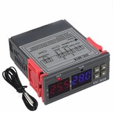 Controllore di temperatura digitale STC-3018 12V / 24V / 220V C/F Termostato Relè 10A Riscaldamento/Raffreddamento Termoregolatore con Display LED doppio
