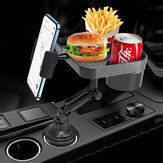 CP12 2-in-1 Car Food Tray Table Detachable Car Cup Holder 360 Degree Rotation for Drink Food Mobile Phone