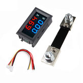 Voltímetro amperímetro digital em miniatura com visor de LED duplo azul vermelho de 0,56 polegadas, medidor de corrente de tensão em volts de 100V 100A DC no painel