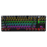Проводная механическая клавиатура 87-клавишная клавиатура с раскладкой 87% TKL с ключами, подвешенными на крышке, синими переключателями Hot Swappable RGB Backlit Mechanical для игр с дополнительными синими переключателями и подтяжкой клавиш
