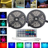 10M SMD 5050 Non-Waterproof RGB 600 LED Strip Tape Flexible Light + 44 Keys IR Controller DC12V 