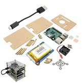 5 In 1 Raspberry Pi 3 Model B + Lithium Batterij Board + V35 Acryl Doos + Pi Ventilator + Heatsink Kit