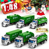 48 Groene Sproeier / Container / Vuilniswagen met platte kop Recycling Sanitatie Truck Speelgoed