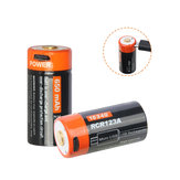 Nicron NRB-L650 650mAh 3.7V USB Rechargeable Protected 16340 Li-ion Battery with LED Indicator