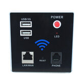 Roteador wi-fi 300Mbps de parede incorporado sem fio AP repetidor 2.4G portátil USB RJ11 Módulo roteador de carregamento USB Tomada