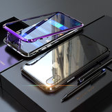 Étui de protection en verre transparent magnétique en métal version améliorée pour iPhone X de Bakeey