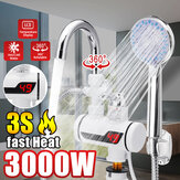 3000W 220V Elektrische Kraan Tap Warm Water Heater Instant LED Display Voor Thuis Badkamer Keuken Met Douchekop