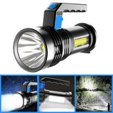 2PCS BIKIGHT P500 Duplo Luz 500m de Longo Alcance Forte Lanterna com COB Luz Lateral USB Recarregável Poderoso Holofote LED Buscador