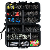ZANLURE 177pcs Fishing Accessories Kits Hooks Swivels Sinker Stoppers Sequins With Fishing Box