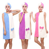 Honana BX-969 Flauschige, saugfähige Bademäntel für Frauen im Salon mit Handtuch für den SPA-Bereich mit Haartrockenkappe