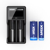 XTAR VC2S 2スロットColorful VA液晶画面USB充電式バッテリーチャージャー＆調整可能な電源バンク