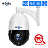 Hiseeu 5mp 30X Οπτικό Zoom PTZ IP POE Κάμερα Παρακολούθησης Ασφαλείας CCTV 2-Δρόμων Ηχογράφηση Εξωτερική Ανίχνευση Κίνησης Αδιάβροχη