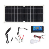 10W 12V/5V Panel słoneczny do zasilania systemu ładowarki bateryjnej na USB Generator żarówki LED W/ kontroler 10A