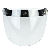 Съемная прозрачная серебристая защитная визорная пластина с 3 кнопками для откидывающегося защитного шлема мотоцикла