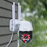 DIGOO DG-P05 MINI 18 LED 1080P 2MP 360° PTZ Smart WIFI Velocidad Dome Cámara Luces rojas+azules Ajustable HD al aire libre IP66 Impermeable Alarma de movimiento Seguridad Monitor