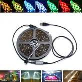 0.5/1/2/3/4/5M Tira de luces LED USB impermeable RGB SMD5050 para iluminación de fondo de TV
