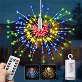 Batterieversorgung 8 Modi 240 LED Hängendes Feuerwerk Märchen Lichterkette Weihnachts Hochzeit Dekoration Lampe