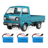 WPL D12 1/10 2.4G 2WD Militär-LKW Crawler Geländewagen RC Auto Fahrzeug Modelle Spielzeug Mehrere Batterien Seeblau