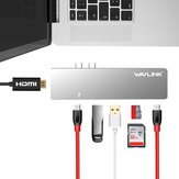 Wavlink WS-UHP3405M Dual Thunderbolt 3 para USB Leitor de cartão HDMI PD Carregamento Mini Dock para MacBook Pro