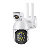 Cámara IP PTZ de doble lente inalámbrica con resolución 1080P para exteriores, seguimiento automático, conexión WiFi y velocidad. Cámara de vigilancia PIP CCTV.