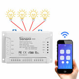 SONOFF® 4CH R2 ​​4 Canales 10A 2200W 2.4Ghz Casa inteligente WIFI interruptor inalámbrico Controlado a Distancia por APP
