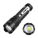 XANES 101 Mini latarka o super jasnym źródle światła XHP50 z teleskopowym zoomem, klipsem na długopis i przenośnym reflektorem LED, wodoszczelna do pracy, polowania i kempingu