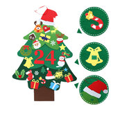 JETEVEN لتقوم بها بنفسك من اللباد شجرة الكريسماس للأطفال جدار زينة الكريسماس عيد الميلاد العد التنازلي تقويم القدوم 3.2FT 37 قطعة زينة عيد ميلا