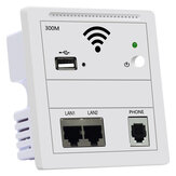 Домашняя настенная точка доступа со скоростью 300 Мбит / с Беспроводная точка доступа WiFi-маршрутизатор с USB-портом для зарядки Телефонный по