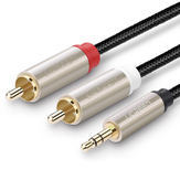 Cable de audio UGreen AV135 de 3,5 mm a 2RCA macho a macho para teléfono, altavoz, amplificador