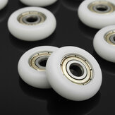 Cuscinetti a sfere in nylon plastico con cuscinetti a sfera in acciaio al carbonio per ruote dei pulegge, incorporati, 10 pezzi, 5 * 23 * 7 mm