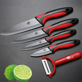 MYVIT Mutfak Seramik Bıçak Seti 3 4 5 6 inç + Soyma Bıçağı Siyah Bıçak Paring Meyve Sebze Şef Uti