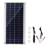 Kit de painel solar portátil de 20W com carregamento USB duplo, porta USB DC e ventosas, para acampamento e viagem