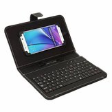 Universal Wired Keyboard Holster Flip Caso Stand com Micro Port para celular de 4,2 a 6,5 ​​polegadas 