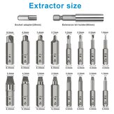18 Pcs Bolt Nut Screws Remover Extractor Easy Out Set Left Hand Drill Bits Spiral Flute Broken Screw Threading Hand Tools
