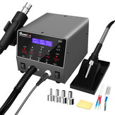 MUSTOOL RS2 Durable 2 in 1 Hot Air Rework Station and Soldering Iron Station 800W with PID Smart Temperature Control Sleep Function Digital Display Small Noisy Rapid Heat-Up °F /°C Switch Soldering Staion