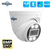 Hiseeu 4K 5MP 8MP POE IP-sikkerhetsovervåkingskamera H.265+ Dome CCTV ONVIF 2-veis lydopptak ansiktsgjenkjenning Fullfarge innendørs for hjemmeovervåkingssikkerhet