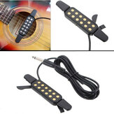 Micrófono de captación de sonido de 12 orificios ajustable con volumen para guitarra acústica con cable de conexión partes de guitarra