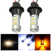 Pair 50W Error Free T20 LED Dual-Color DRL Daytime Running Turn Signal Light Bulb KIT
