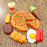 Conjunto de brinquedos de plástico para cortar pizza, cola e sorvete, composto por 13 peças para crianças. Brinquedo de simulação e fantasia como presente.