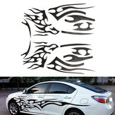 2 Adet Siyah Vinil Grafik Araba Sticker Alev Desenli Oto Gövde Dekorasyonu Evrensel