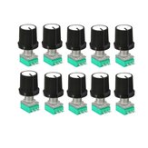 10PCS 6mm 3 pin 3P Knurled Shaft Single Linear B Type 5K 10K B20K B50K B100K B500K ohm Rotary Potentiometer Knob with White Cap