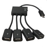 4 В 1 Micro USB Power зарядки хоста OTG-концентратор Кабель-адаптер
