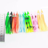 ZANLURE 10 adet 10CM yumuşak plastik balık yemleri Trolling Squid Skirt Lure Bait Fishing Tackle Tools