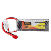 Bateria Lipo ZOP Power 7.4V 1500mAh 2S 25C T Plug para WLtoys 144001 A959-B A969-B A979-B 1/18 HBX 16889 Carro RC