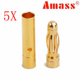 5 X Amass 3.0mm Altın Kaplama Bakır Muz Fiş AM-1001B Erkek & Dişi