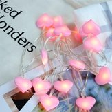 3M Батарейки Розовые Сердце Любовь 20LED Сказочные Струнные Праздничные Огни для Спальни и Декорации Дома