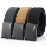 ENNIU 110CM Metal Press Buckle Belt Men's Tactical Belt,Leisure Breathable Canvas Waist Belt