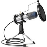 ELEGIANT EGM-04 Computer Microphone USB Wired Condenser Gaming Microphone with Tripod Stand & PopFilter Desktop Mic for PS4 PC Zoom Skype Youtube Podcasting Compatible with iMAC Windows