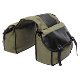 Мотоцикл Сёдельные сумки Холст Боковой Рюкзак Многофункциональная Сумка для Багажа Армейская зелень